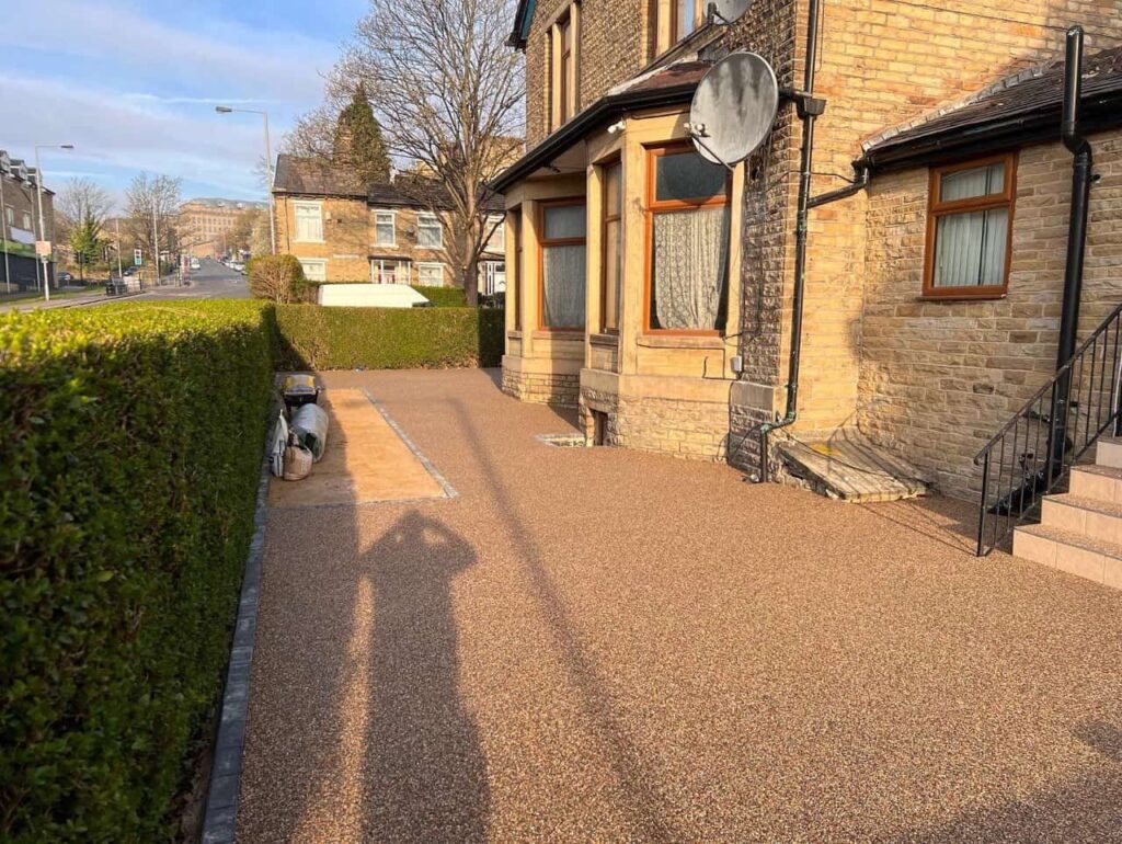 This is a photo of a resin path installed in Cheshire by Cheshire Resin Drives
